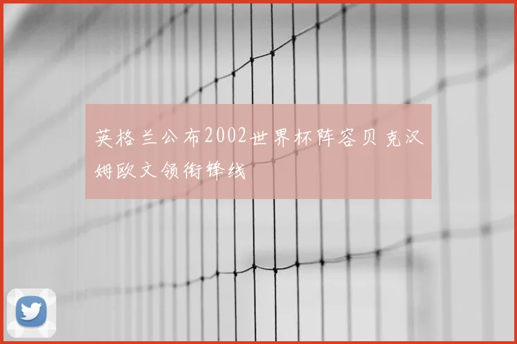 英格兰公布2002世界杯阵容贝克汉姆欧文领衔锋线